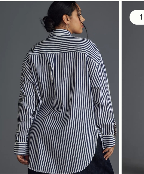 The Anthropologie Bennet Buttondown Shirt by Maeve: Beaded & Sequined Edition - Picture 3 of 14